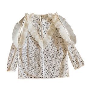 SANDRO Eyelet Cold shoulder blouse